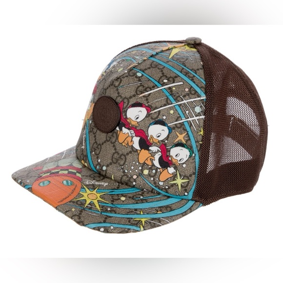 GUCCI x DONALD DUCK GG SIGNATURE MONOGRAM TRUCKER BASEBALL HAT SZ M / 58 RARE - Picture 3 of 11